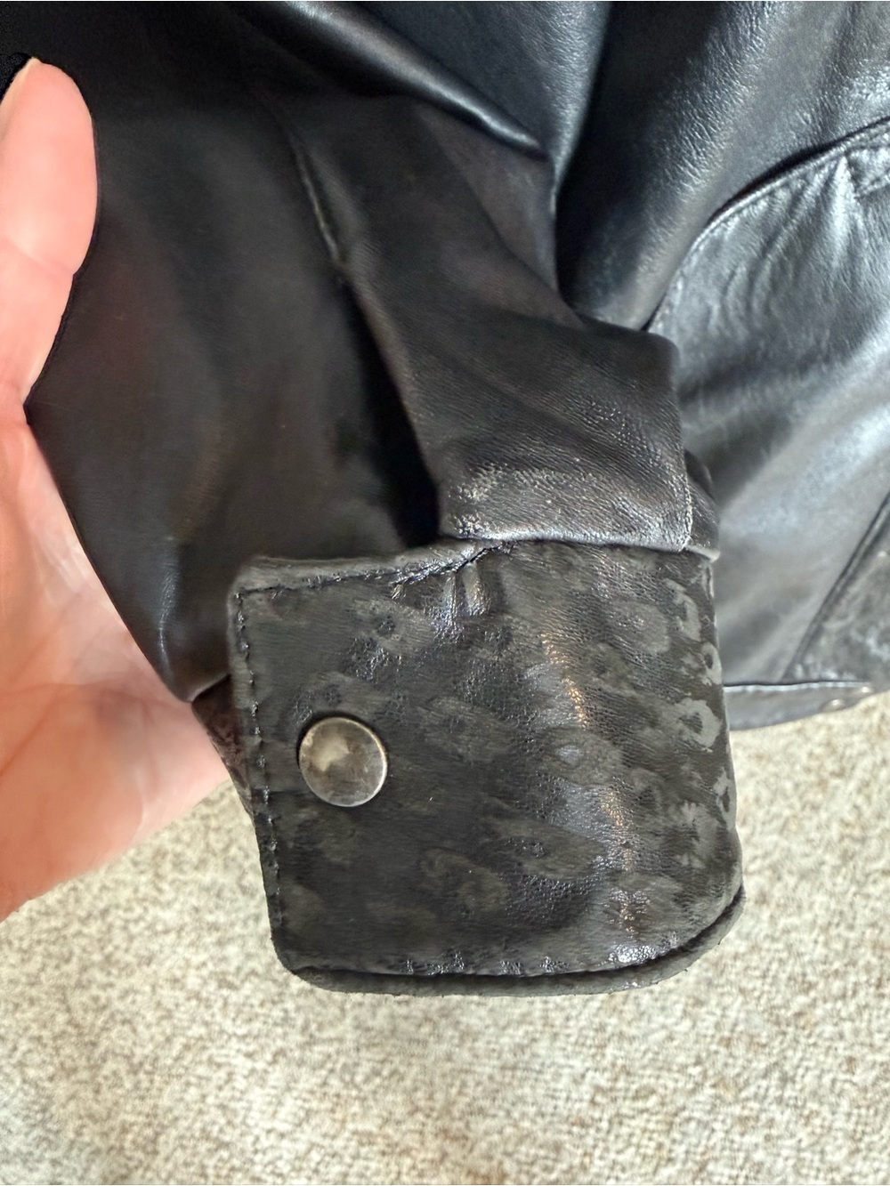 BRAEMAR Diane Charles Vintage 80’s Black Leather Jacket Zipper Oversized Medium - Picture 8 of 14
